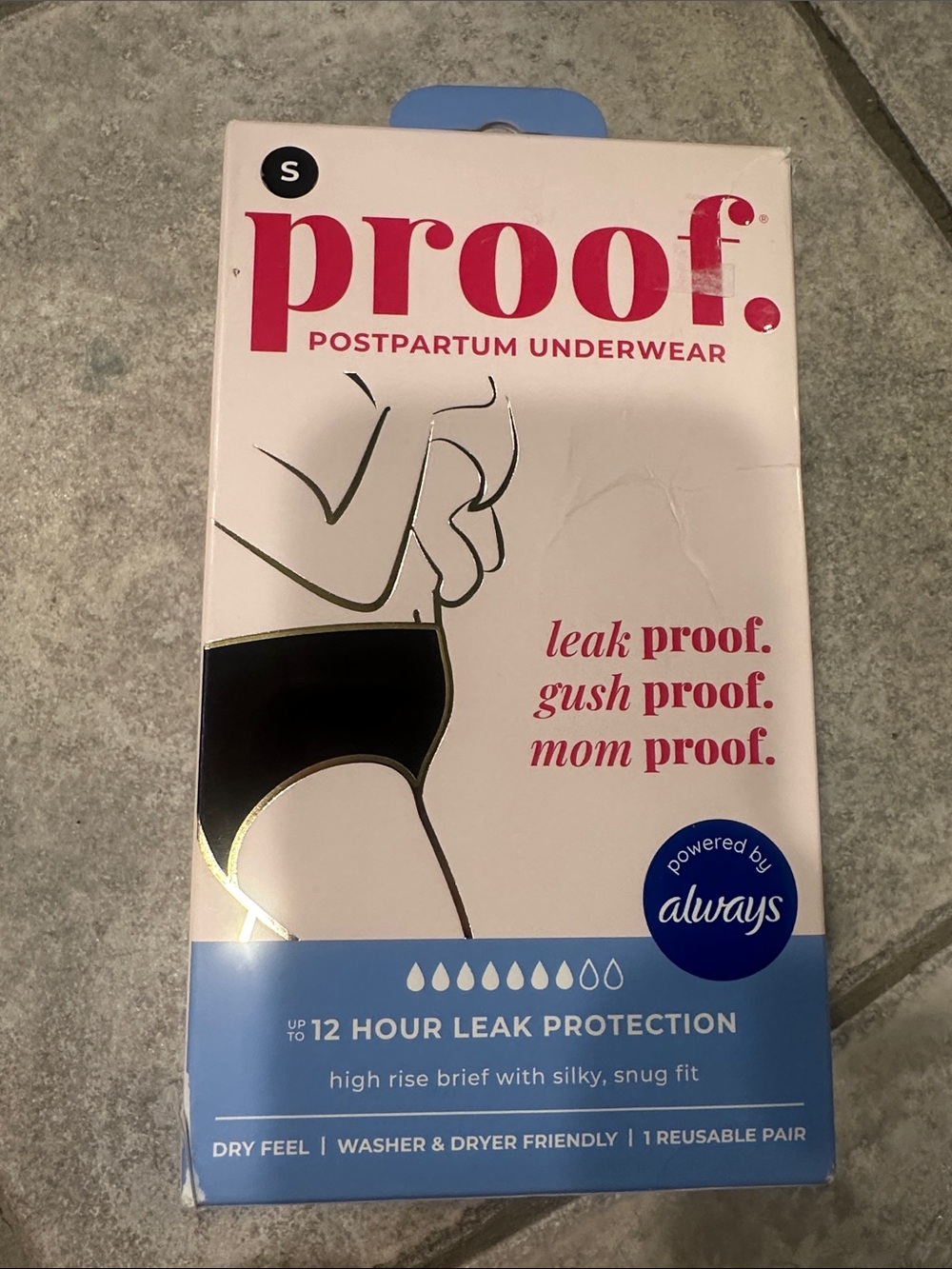 Always Proof Postpartum Underwear - Black and Pink